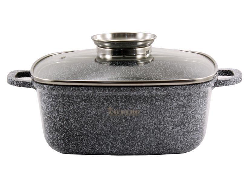 Кастрюля алюминиевая квадратная ZAUBERG с мраморным покрытием и крышкой 5,4 л (1226 SN)