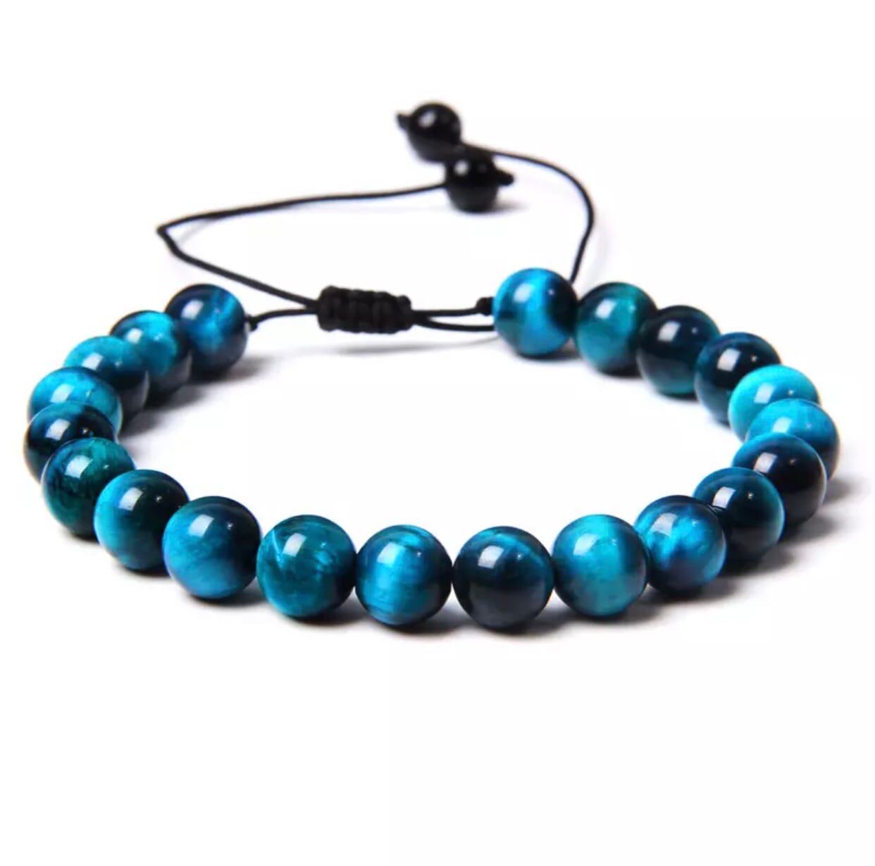 Браслет із тигрового ока на стяжці р. 18 (80074)