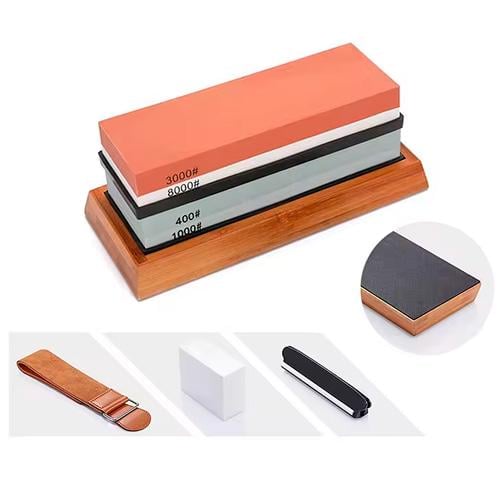 Набір для заточування ножів Grit 400/1000/1000/3000/8000 з бамбуковою підставкою (799168) - фото 2