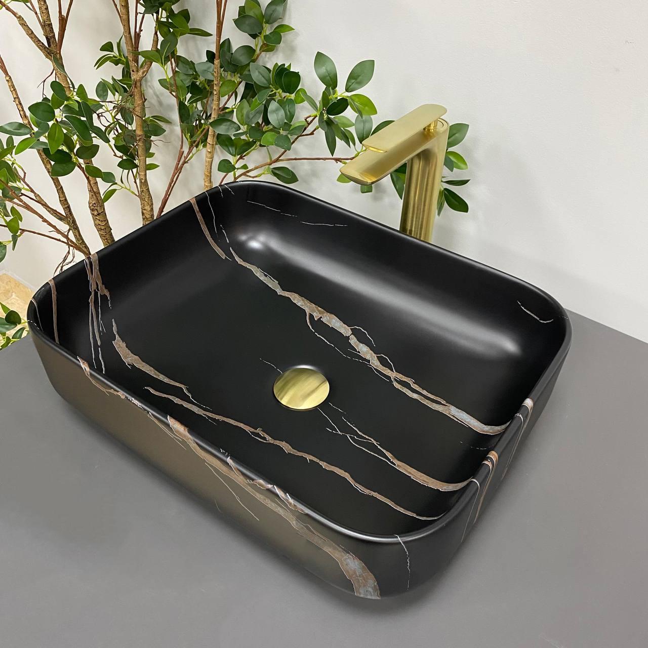 Умывальник накладной VBI PALERMO Black Stone Matt (2808389647)