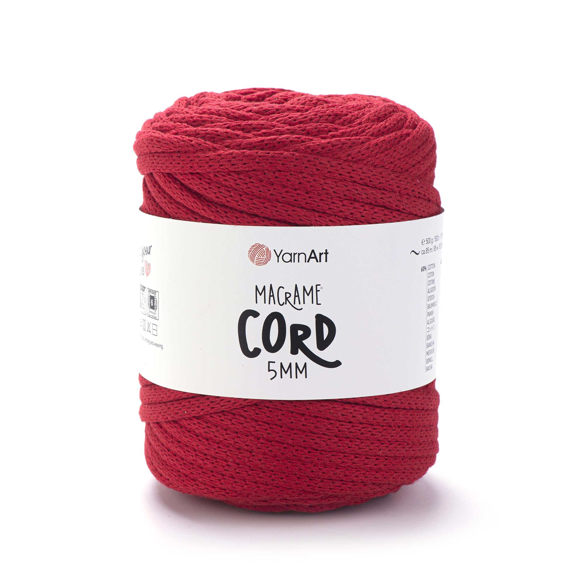 Шнур плетеный Macrame Cord с сердечником 5 мм Красный №773 (2269470791)