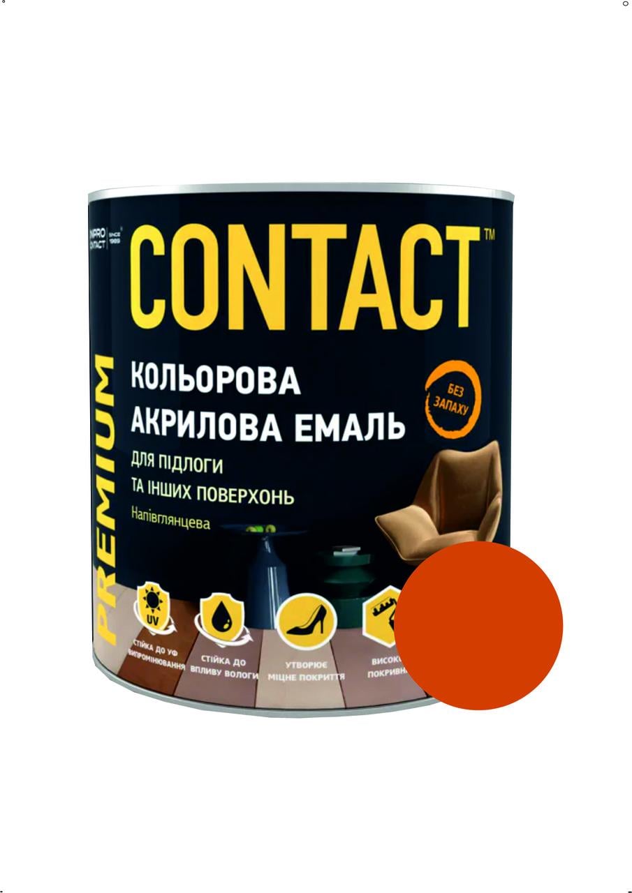 Эмаль акриловая CONTACT для полов и других поверхностей 750 мл Красно-коричневый (28716133)