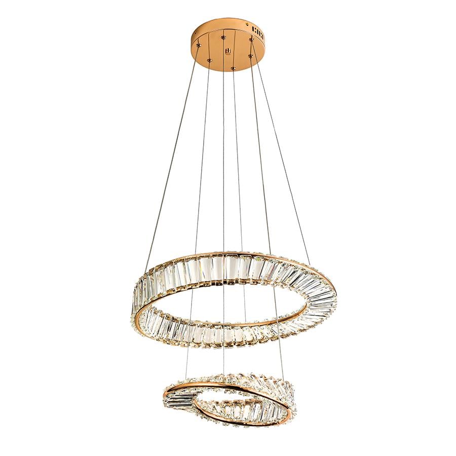 Люстра подвесная хрустальная LED кольца Levistella 799L8801 500/350 FGD Золотой
