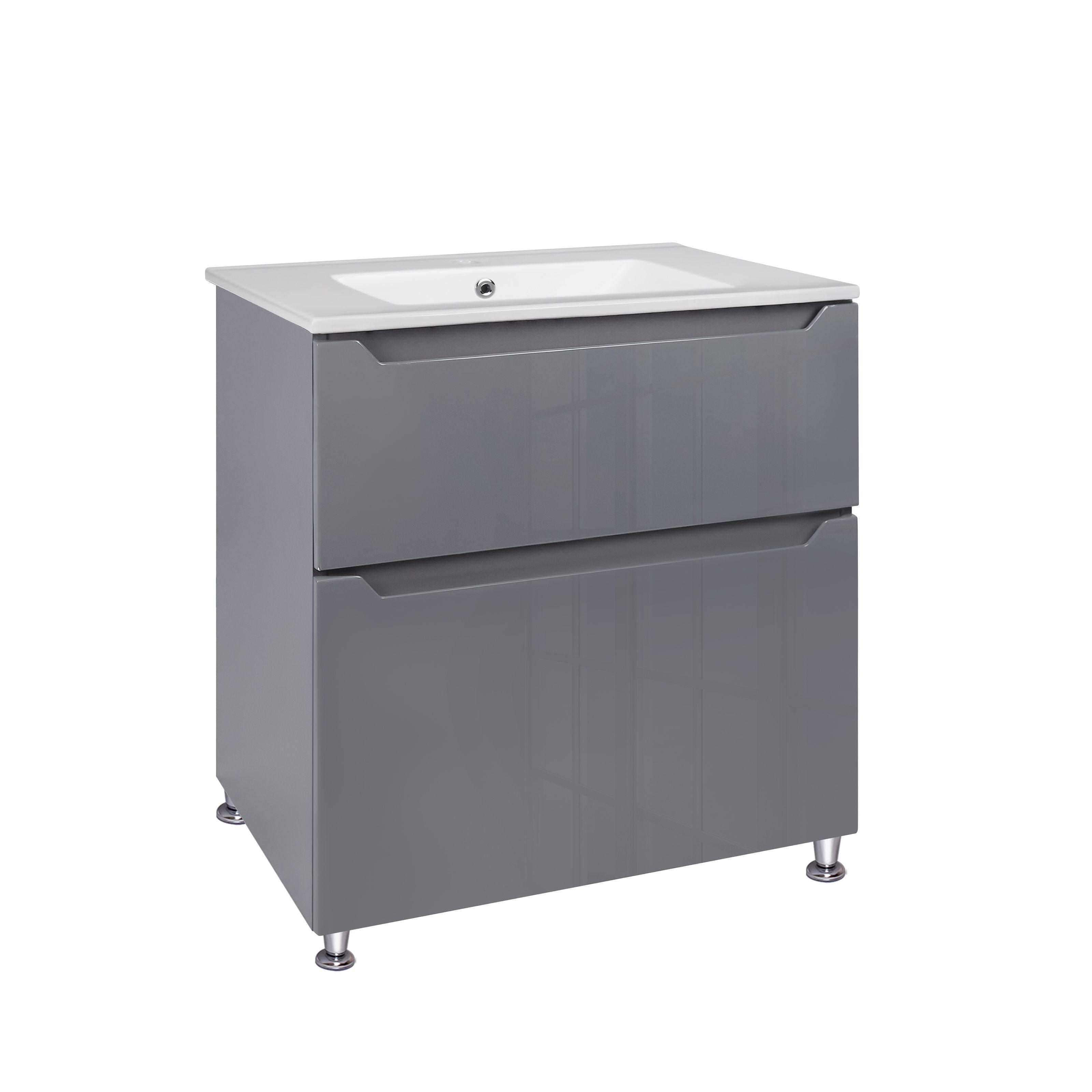 Тумба с умывальником напольная Q-tap Scorpio QT1471TNВ7023070CG 71,5x84,5x47 см Серый (115193)