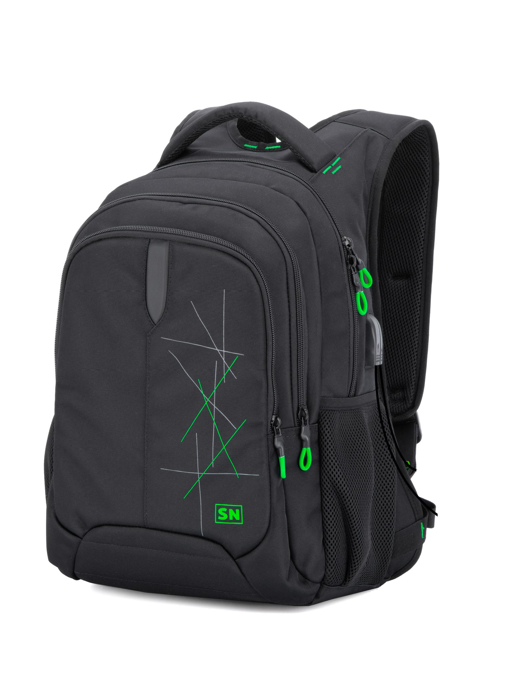 Міський рюкзак Winner 90-120G молодіжний Чорний/Зелений