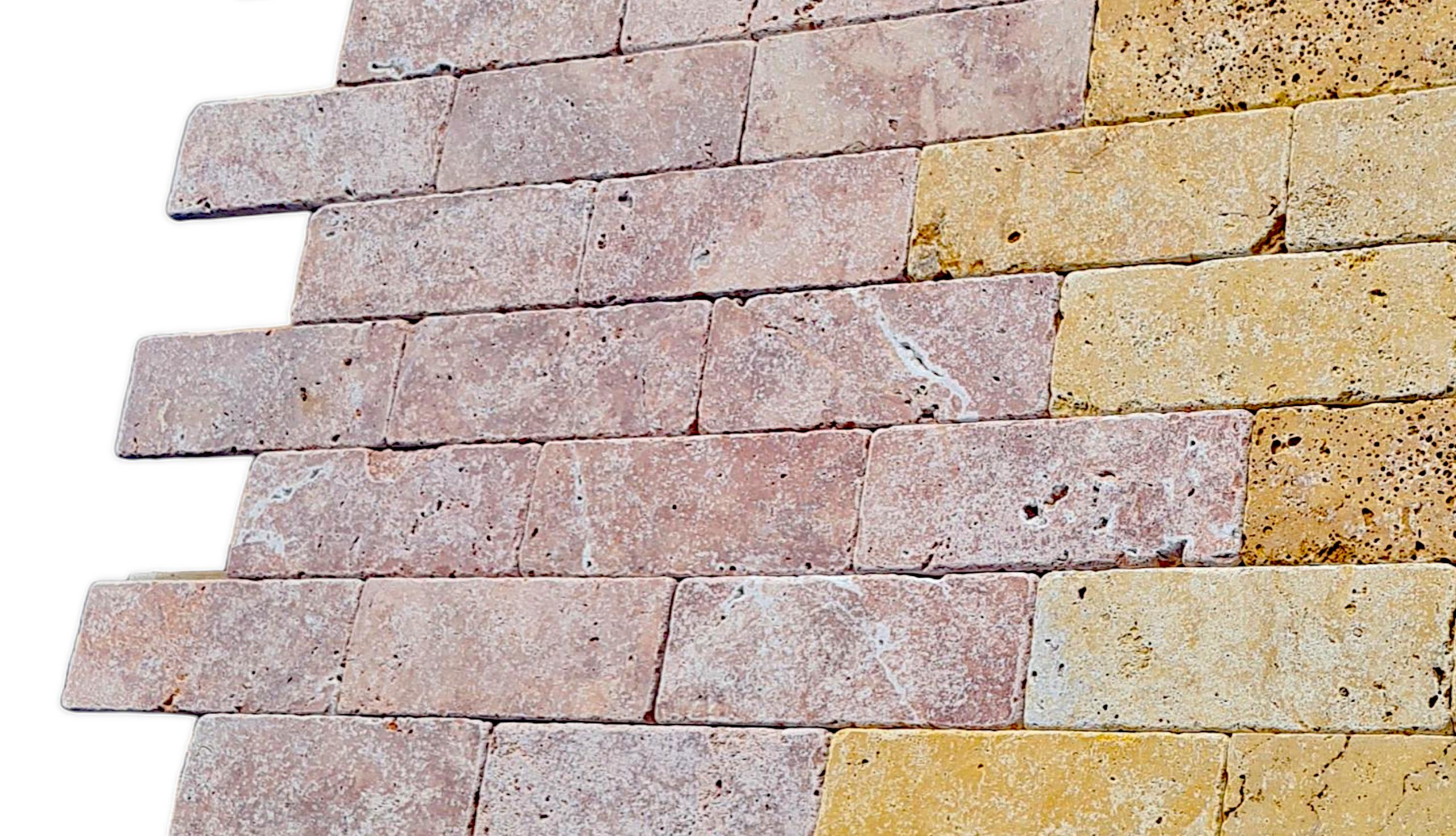 Плитка травертин STONELAK TUSCAN WINE Tumbled/Антік 7,5х20,3 см 0,5 кв. м Red (999800)