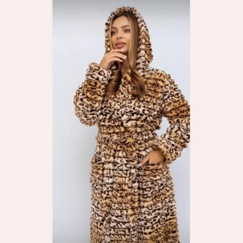 Халат женский махровый Woman Romance Style 20768 3XL Шарпей/Леопард (X-0001-3XL) - фото 2