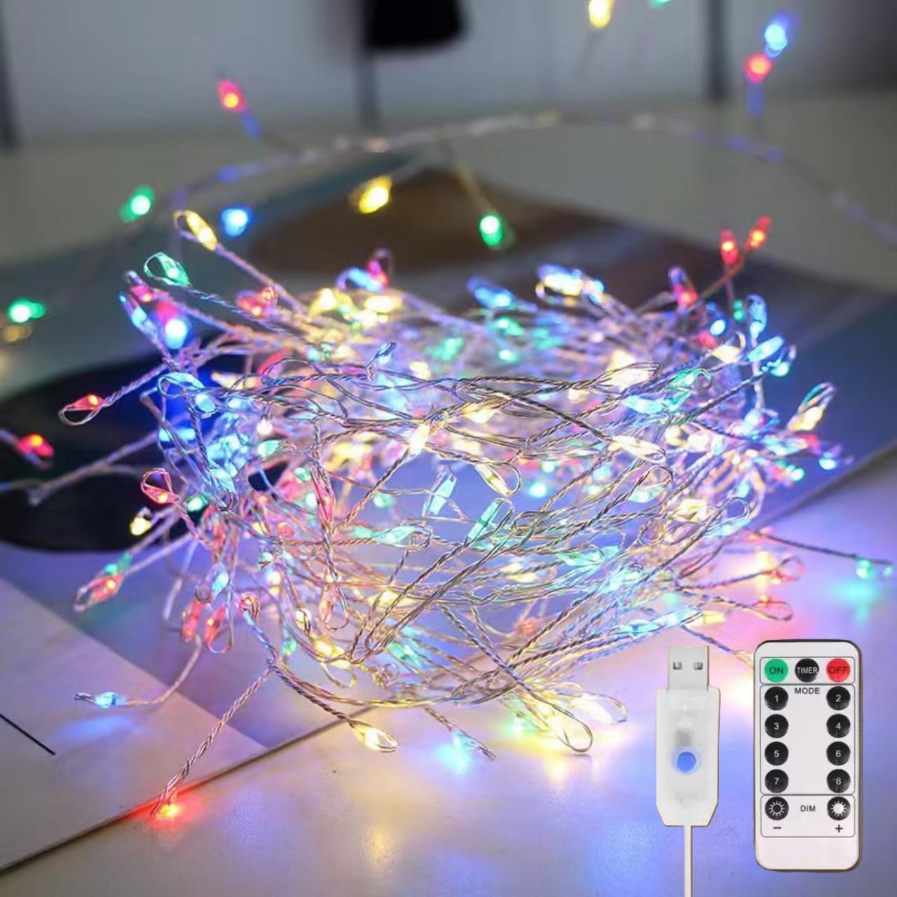 Гирлянда нить Хвойная лапа 9 м 300 LED от USB 8 режимов с пультом Мультицвет - фото 4 Гирлянда нить Хвойная лапа 9 м 300 LED от USB 8 режимов с пультом Мультицвет - фото 4