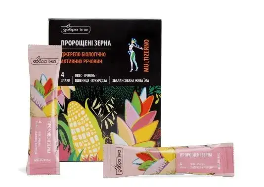 Смесь проросших зерен овса ячменя пшеницы и кукурузы Добрая Еда 10 шт.