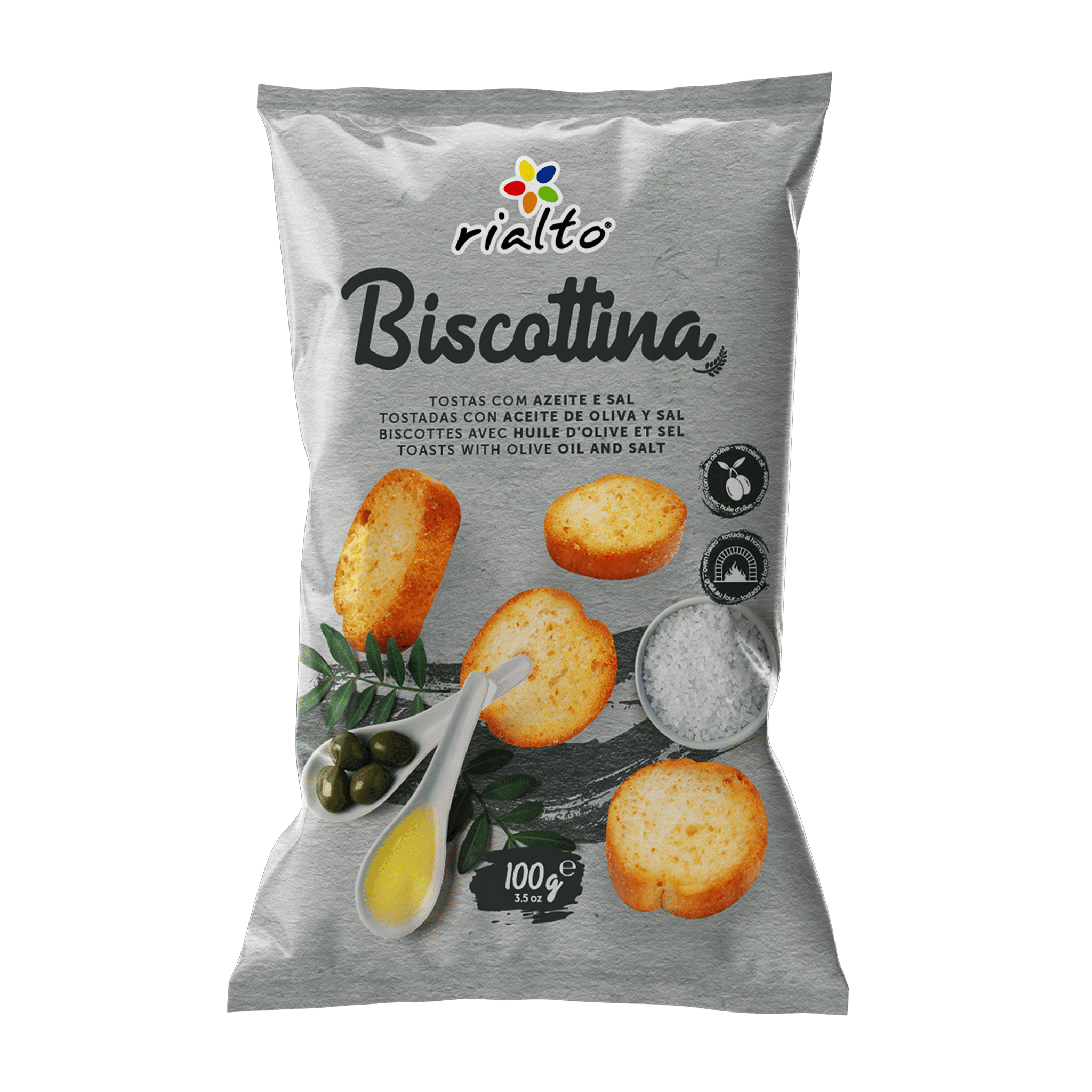 Тости міні Біскоттіна оливкова олія та сіль 100 г