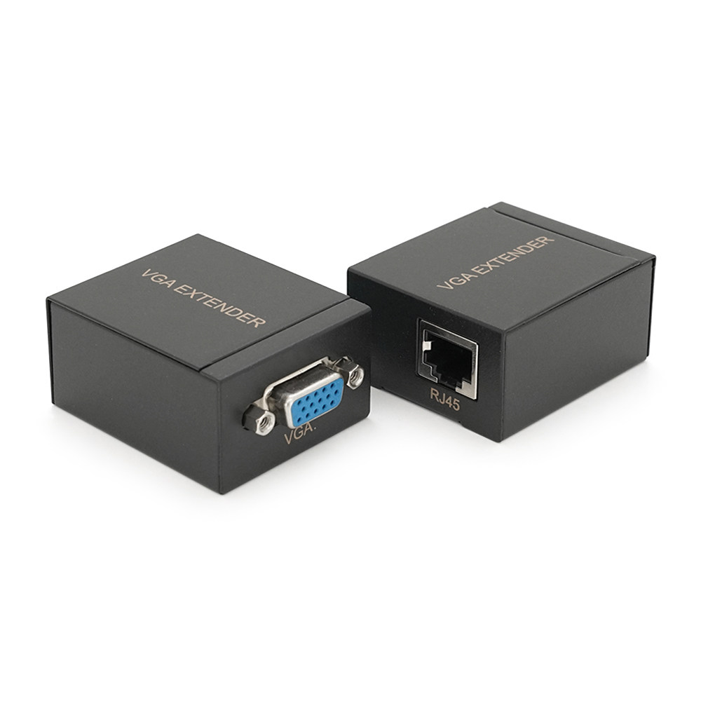 Удлинитель сигнала пассивный VGA до 60 м по витой паре Cat5e/6e Black (YUT_V8399)
