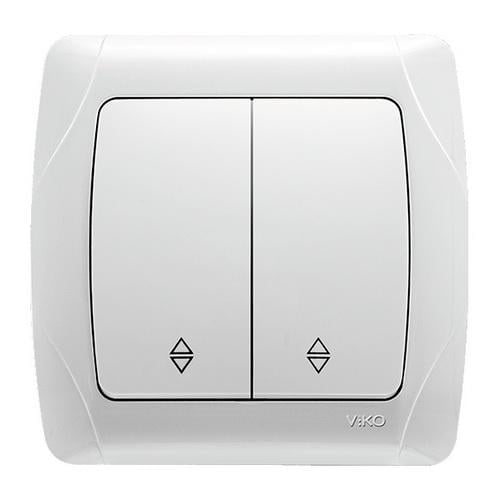 Выключатель Viko Carmen двухклавишный проходной Белый (20974-е)