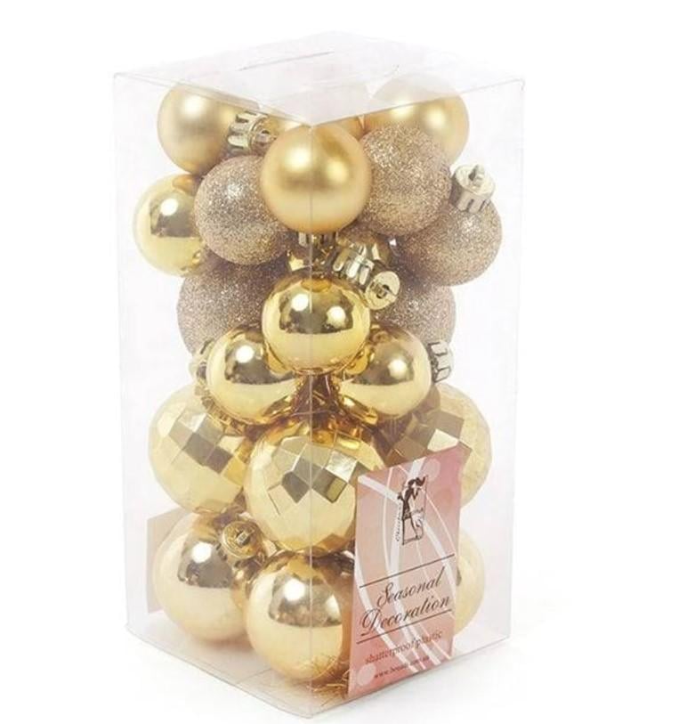 Набор пластиковых новогодних шаров Микс 26 шт. (12408)