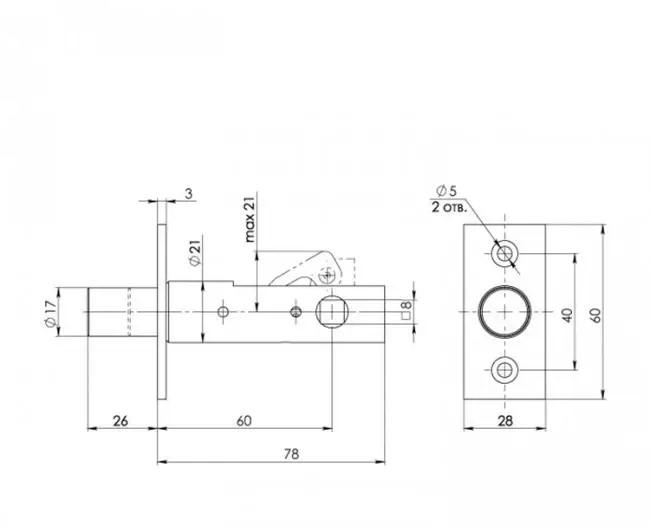 Засувка врізна Аріко одностороння Чорний (18038727) - фото 4 Засувка врізна Аріко одностороння Чорний (18038727) - фото 4
