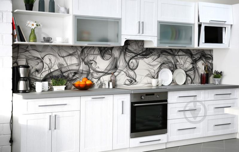 Скинали на кухню Zatarga «Угольный дым» 650х2500 мм виниловая 3Д наклейка кухонный фартук самоклеящаяся