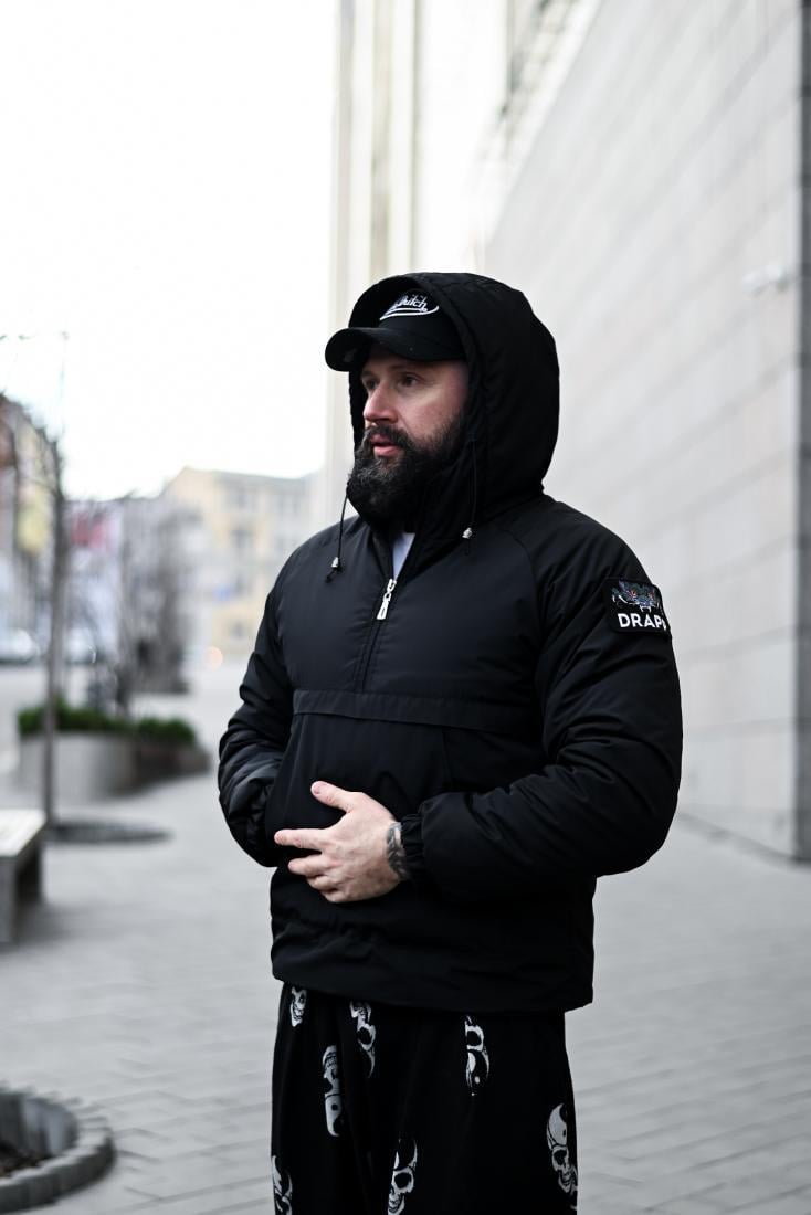 Анорак утеплений з патчем DRAPP 48-006 XL Чорний (44729)