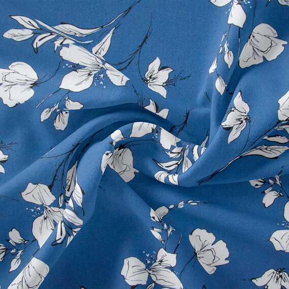 Ткань штапель твил IDEIA Лайла 1,5 м Деним (2200004218663)