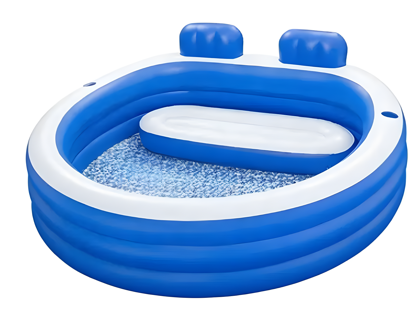 Бассейн надувной семейный Bestway 54422 овальный с сиденьями 852 л 231х219х79 см. Синий (34-7-54422)