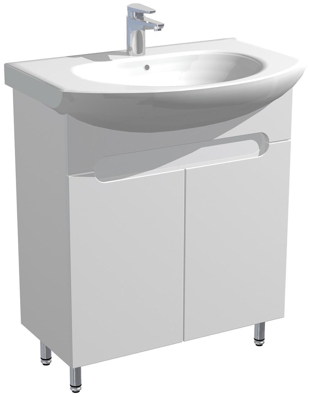 Тумба напольная с умывальником Руна для ванной комнаты 70 см Белый
