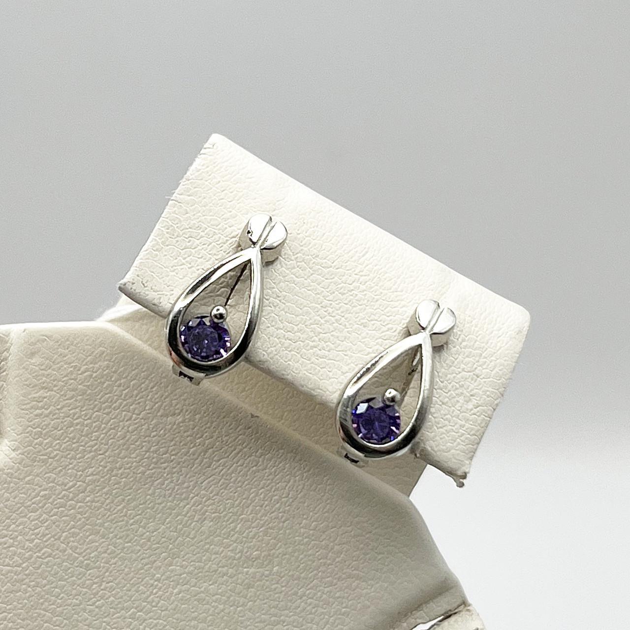 Серебряные серьги с кубическим цирконием 3,53 г (2489162678)