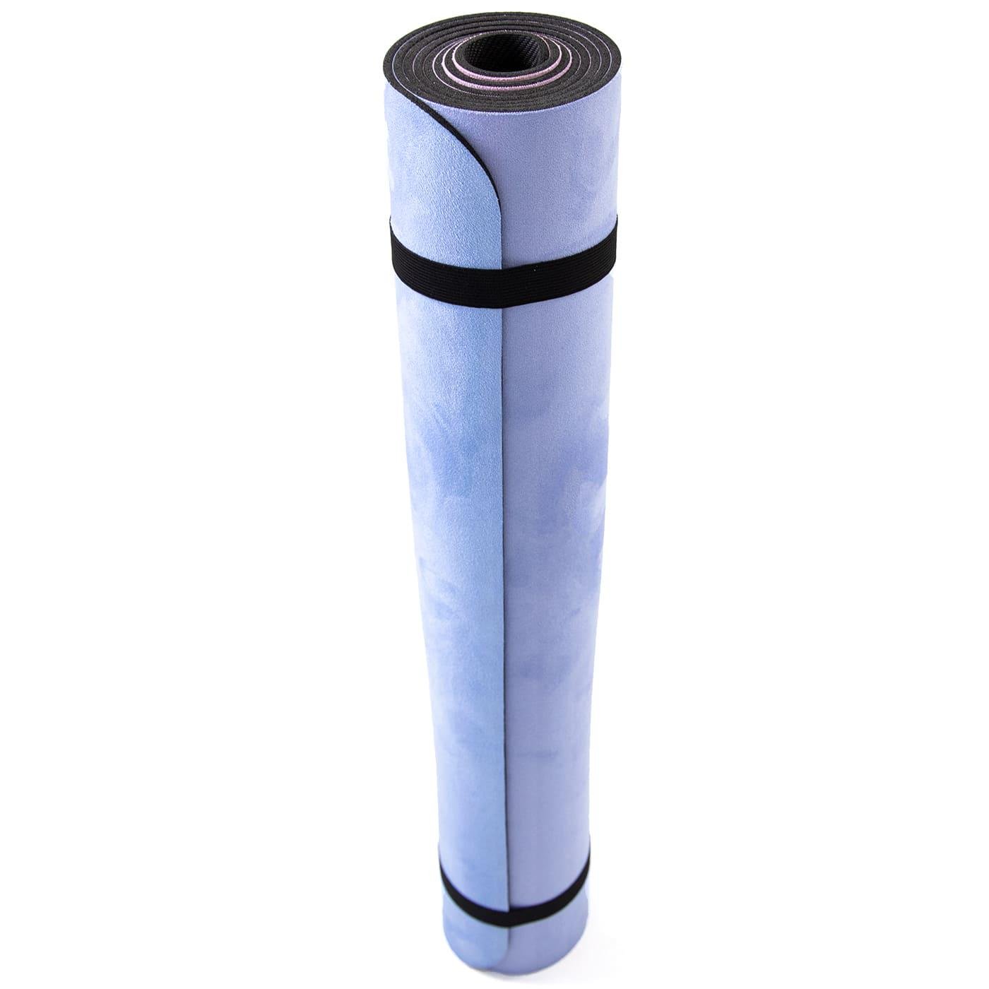 Килимок для йоги та фітнесу OSPORT каучук/замша 4 мм 183x68 см Рожево-блакитний (OF-0286-007) - фото 5