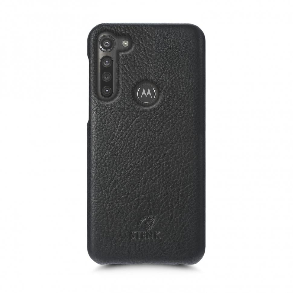 Кожаная накладка Stenk Cover для Motorola Moto G8 Power Черная (69327)
