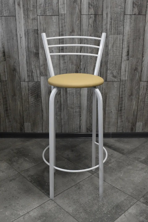 Стілець барний металевий 35х107 см Бежевий/Білий (2491271863)