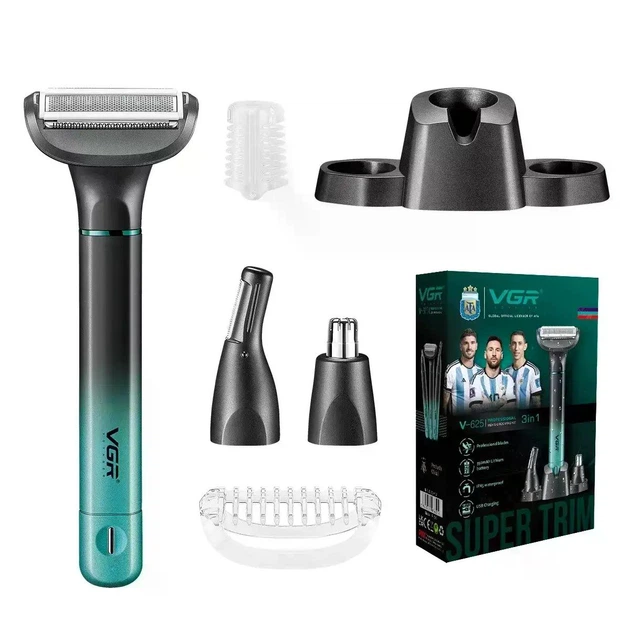Електробритва акумуляторна VGR V-625 з насадками Чорний (GR-05566)