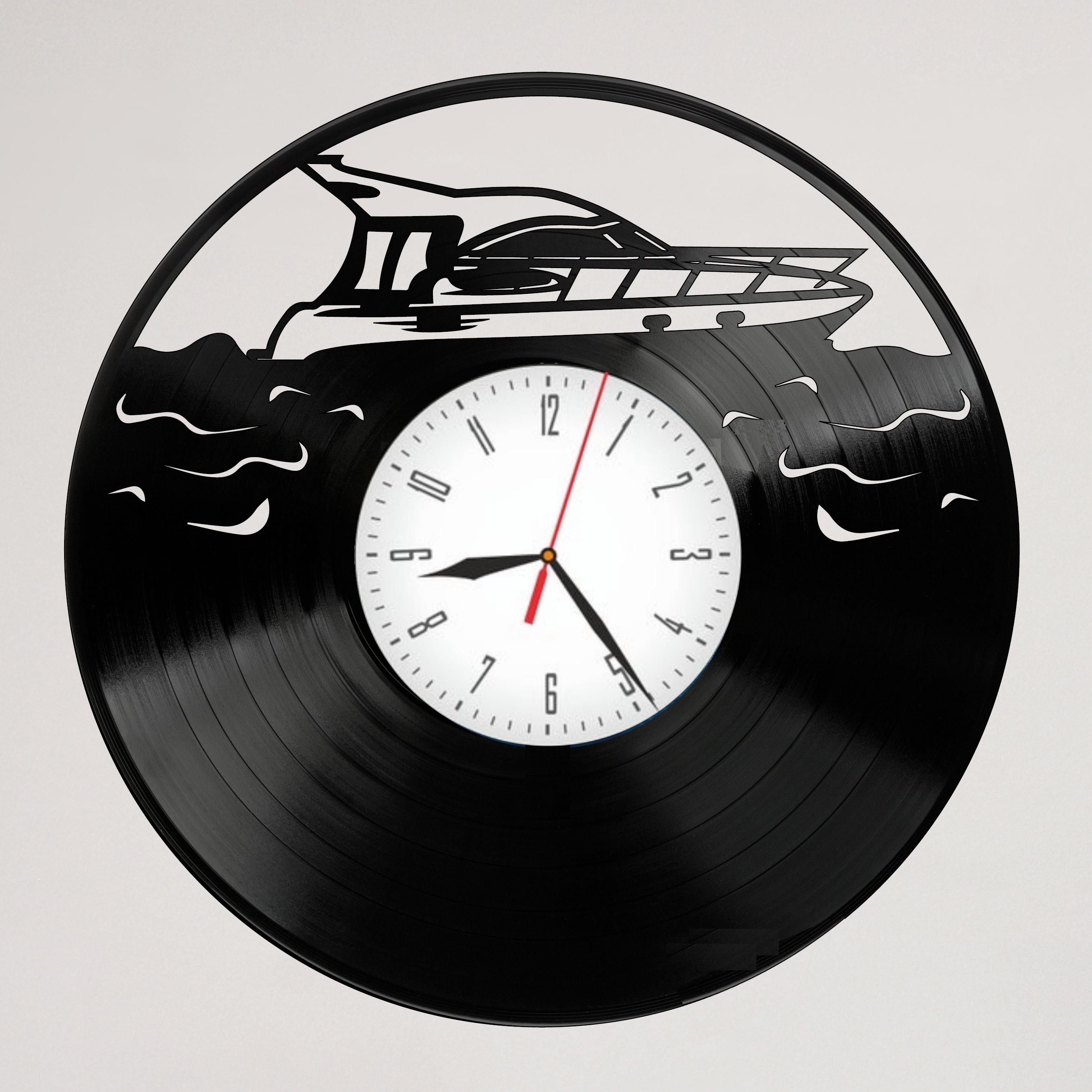 Часы настенные Яхта-катер 2239 из виниловой пластинки