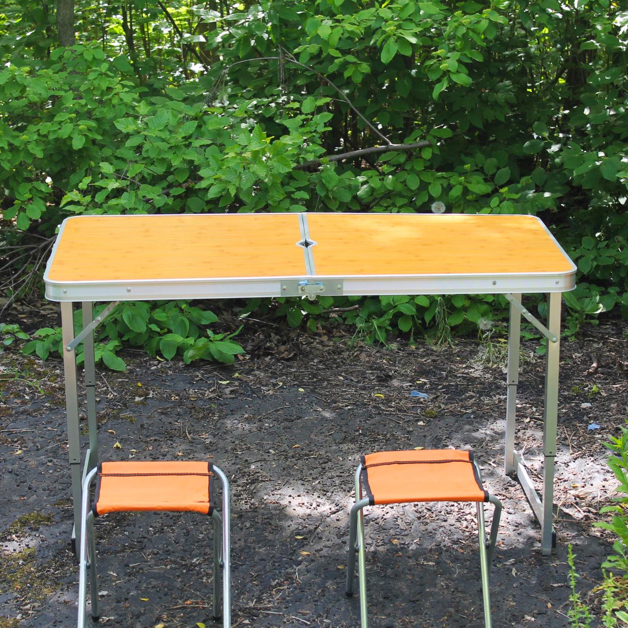 Розкладний стіл для пікніка посилений та стільці Помаранчевий (SP00484) - фото 3 Розкладний стіл для пікніка посилений та стільці Помаранчевий (SP00484) - фото 3