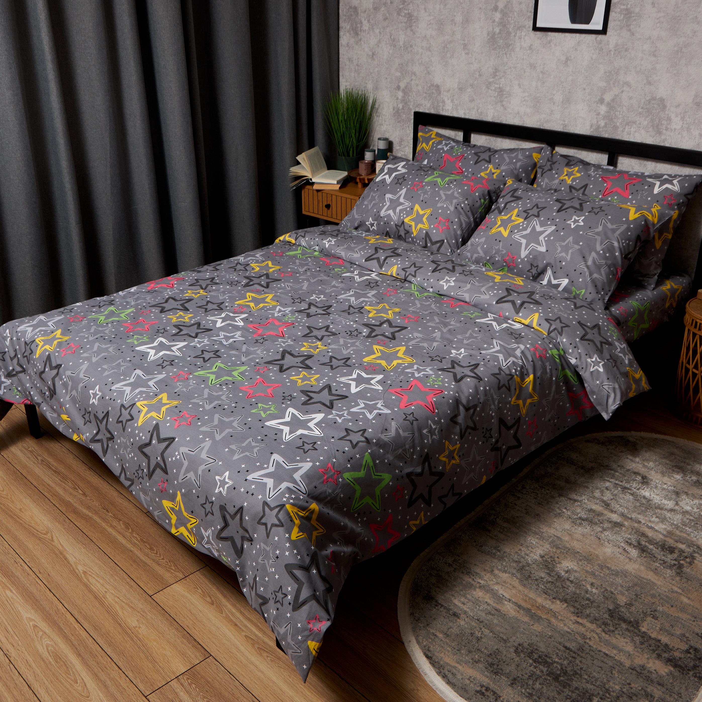 Комплект постельного белья Moon&Star Бязь Gold Люкс Cosmic Party наволочки 2 шт. евро 200х220 см (MS-820009007)