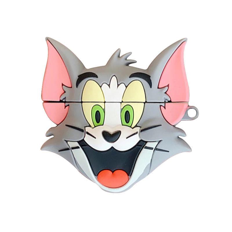 Футляр силіконовий Epik Tom & Jerry series для навушників AirPods 1/2 з карабіном Том/Сірий (00000035654_2)