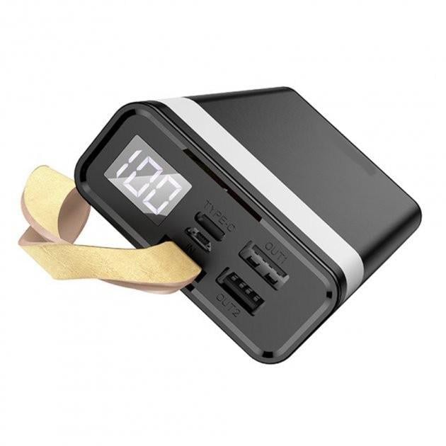Павербанк BJ18 20000 mAh с индикацией зарядки и фонариком Черный (32442-01)