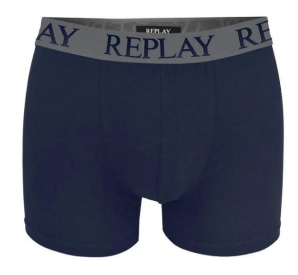 Трусы-боксеры мужские анатомические Replay 2 шт. L Темно-синий/Серый - фото 5