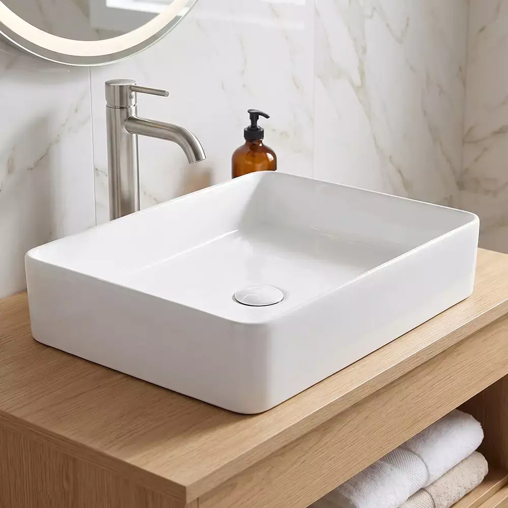 Умивальник накладний Devit Flow Square 510x405 прямокутний, білий (DFL2170100W)