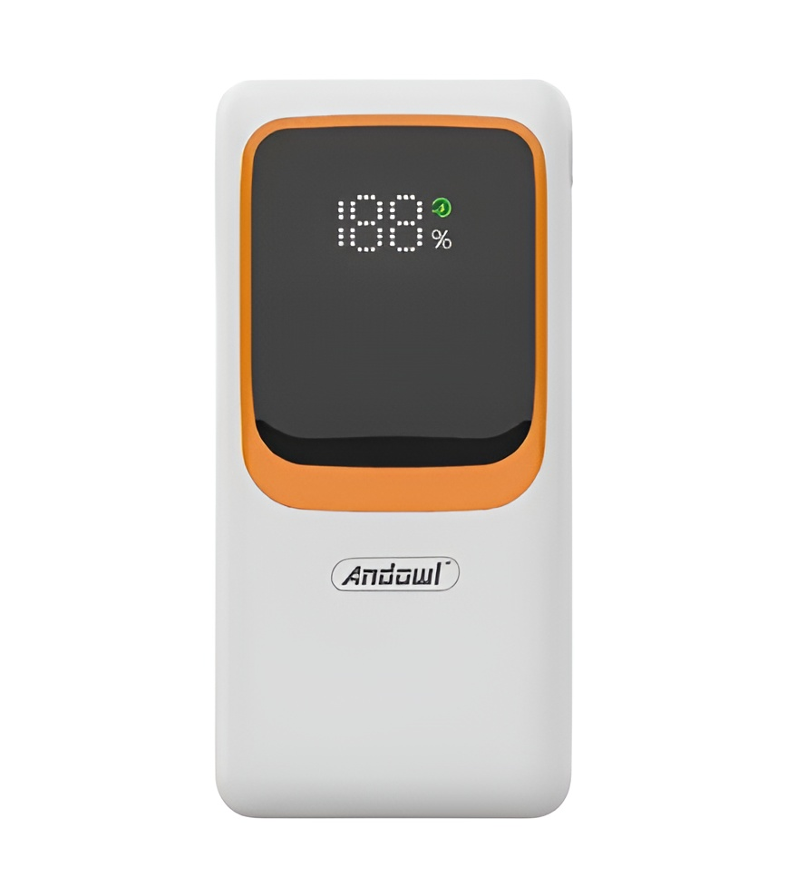 Повербанк Andowl Q-TD98X1 12000 mAh с быстрой зарядкой и встроенными кабелями Micro USB/Type C/Lightning Белый (42bc0e62) - фото 1