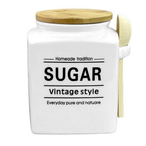 Банка для сахара Stenson Vintage style MC4552-S с ложкой 0,8 л 10х10х13 см (564345)