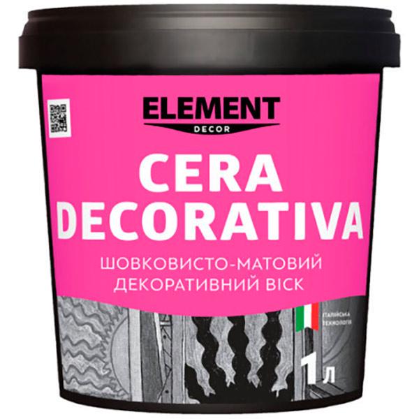 Віск шовковисто-матовий для декоративних покриттів Element Decor Cera Decorativa 1 л