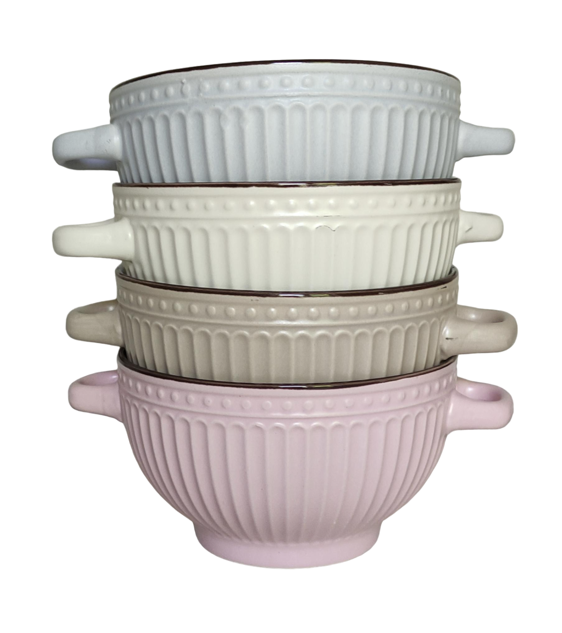 Набор мисок с ручками на стойке Style керамика 680 мл