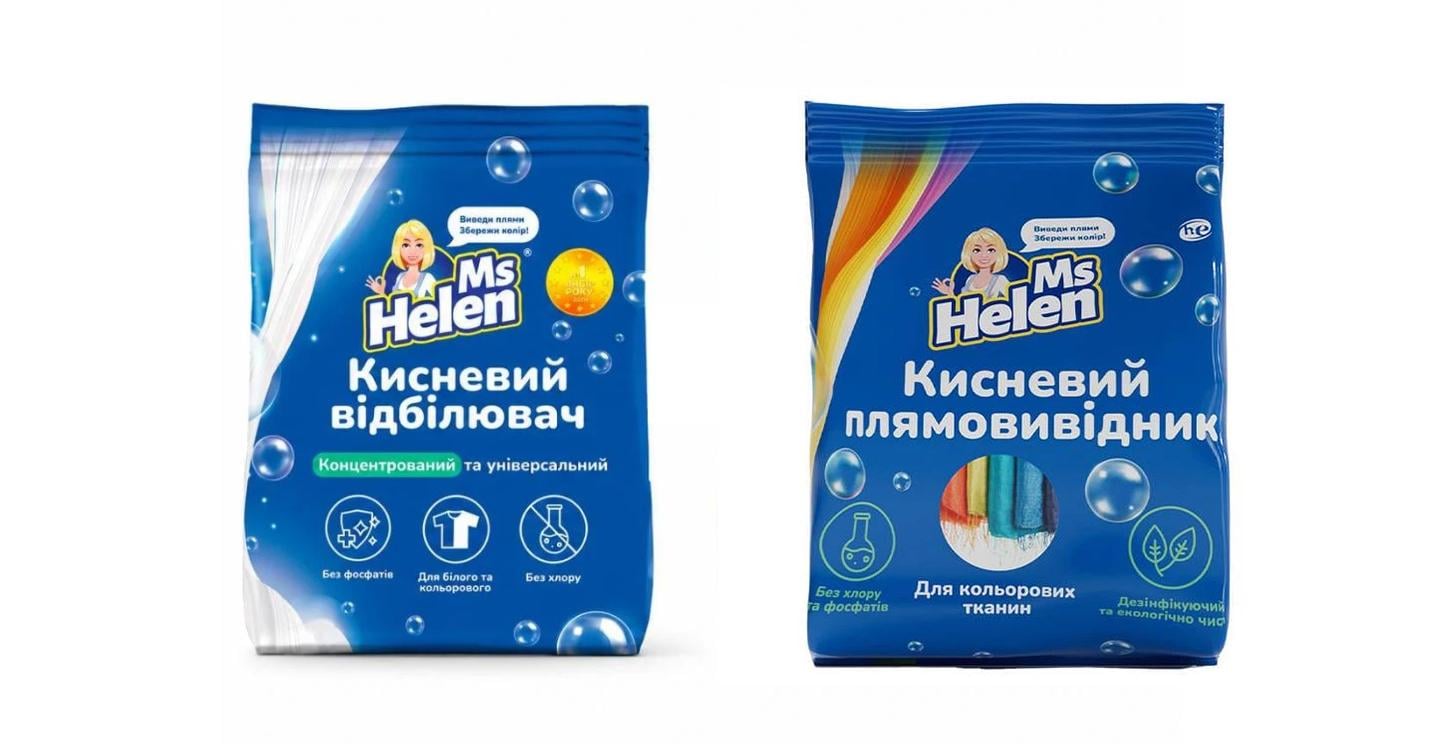 Набор Порошок кислородный Ms Helen универсальный 0,9 кг 1 шт. + Порошок кислородный пятновыводитель MsHelen для цветных тканей 0,9 кг 1 шт.