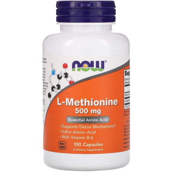 Метіонін NOW Foods L-Methionine 500 мг 100 Caps (NOW-00117)