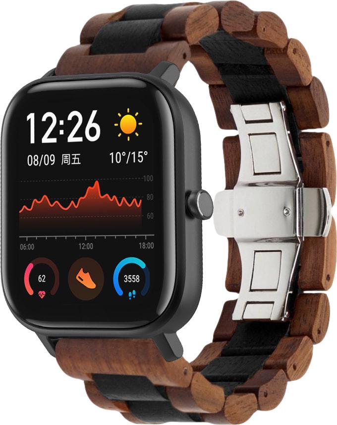 Ремешок деревянный WoodLock для Amazfit GTS Black/Brown (28286-26) Ремешок деревянный WoodLock для Amazfit GTS Black/Brown (28286-26)