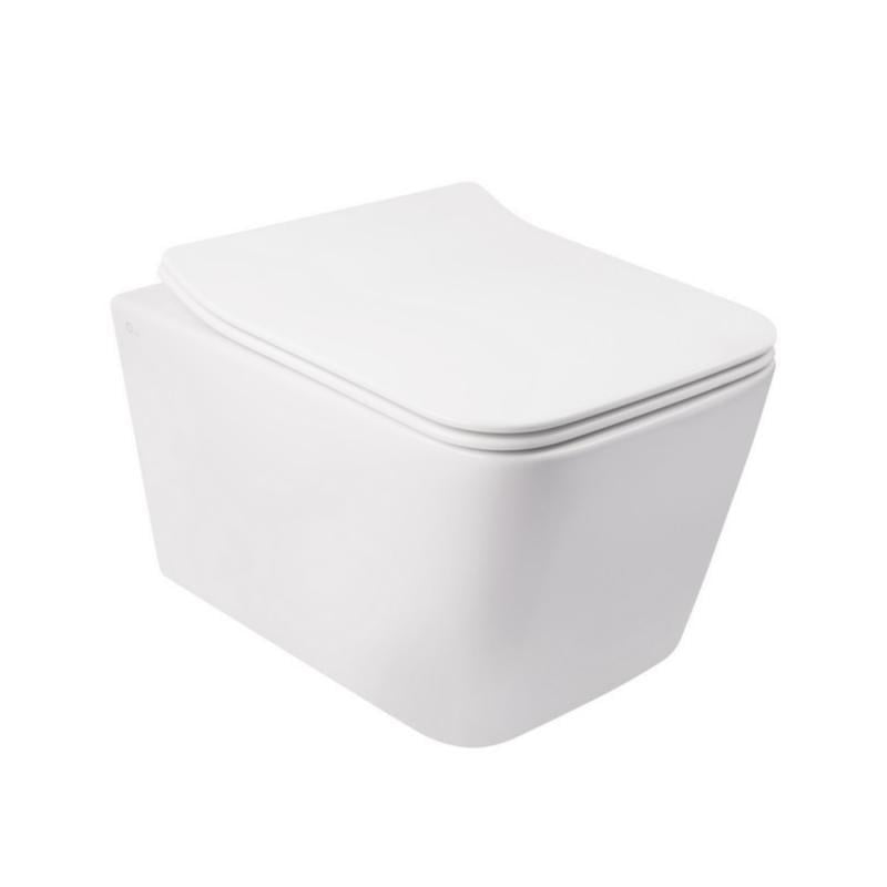 Унитаз подвесной Q-tap Crow безободковый с сиденьем Soft-close QT05335170W (14069)