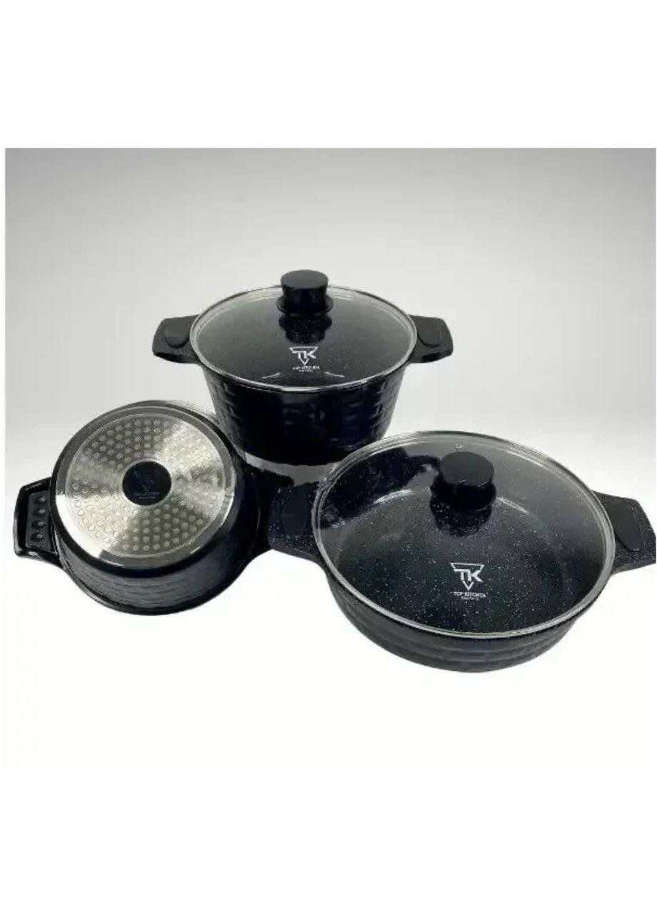 Набір каструль Good Idea TK00033 з антипригарним покриттям 6 пр. Чорний (TK000337) - фото 3 Набір каструль Good Idea TK00033 з антипригарним покриттям 6 пр. Чорний (TK000337) - фото 3