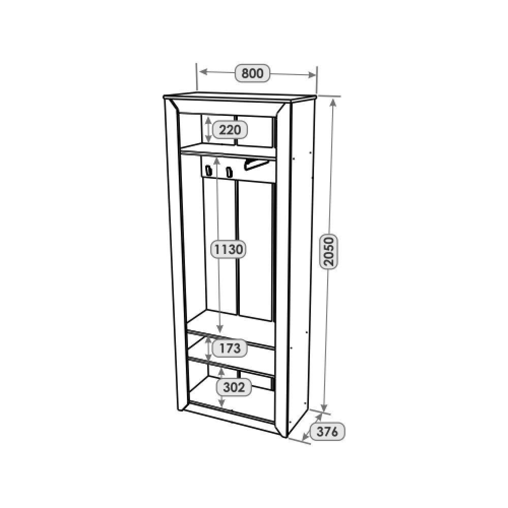 Шкаф-пенал с зеркалом Еверест Нордик-800 Белый/Дуб крафт золотой (DTM-5539) - фото 7 Шкаф-пенал с зеркалом Еверест Нордик-800 Белый/Дуб крафт золотой (DTM-5539) - фото 7