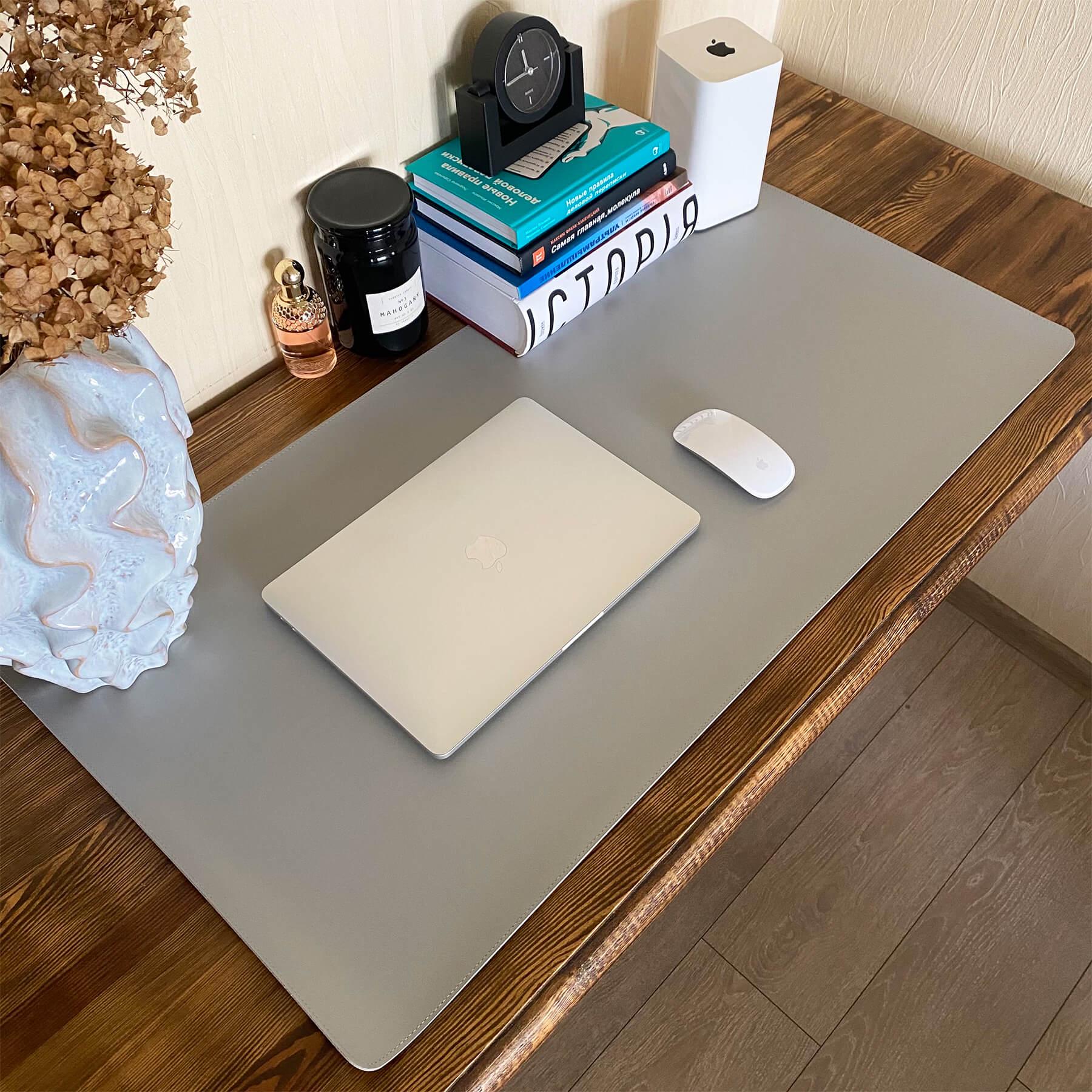 Настольное покрытие-бювар из эко-кожи 900х450х2 мм Серый/Зеленый - фото 3 Настольное покрытие-бювар из эко-кожи 900х450х2 мм Серый/Зеленый - фото 3