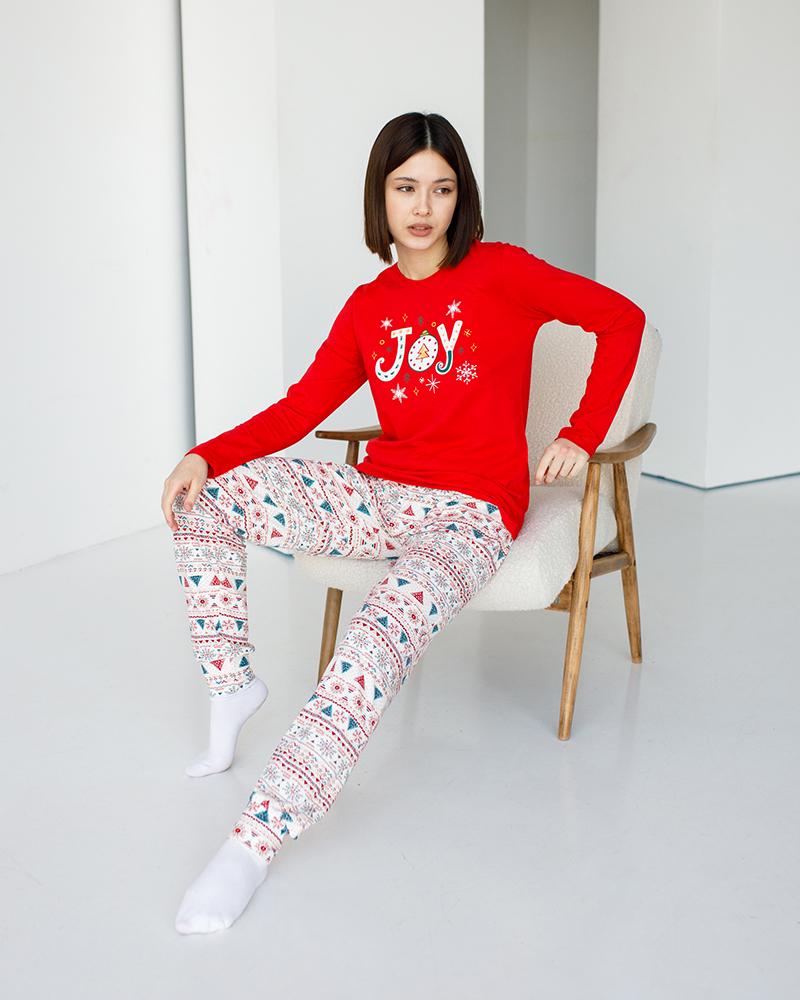 Піжама жіноча зі штанами Joy S Червоний (96531)