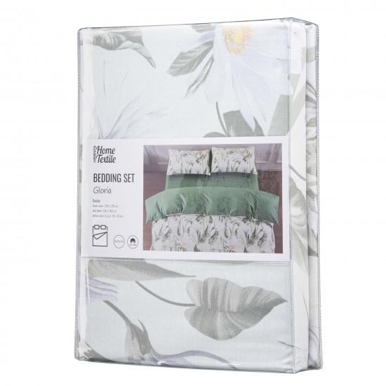 Постель Ardesto Gloria Цветы сатин двуспальная Зеленый (611241)