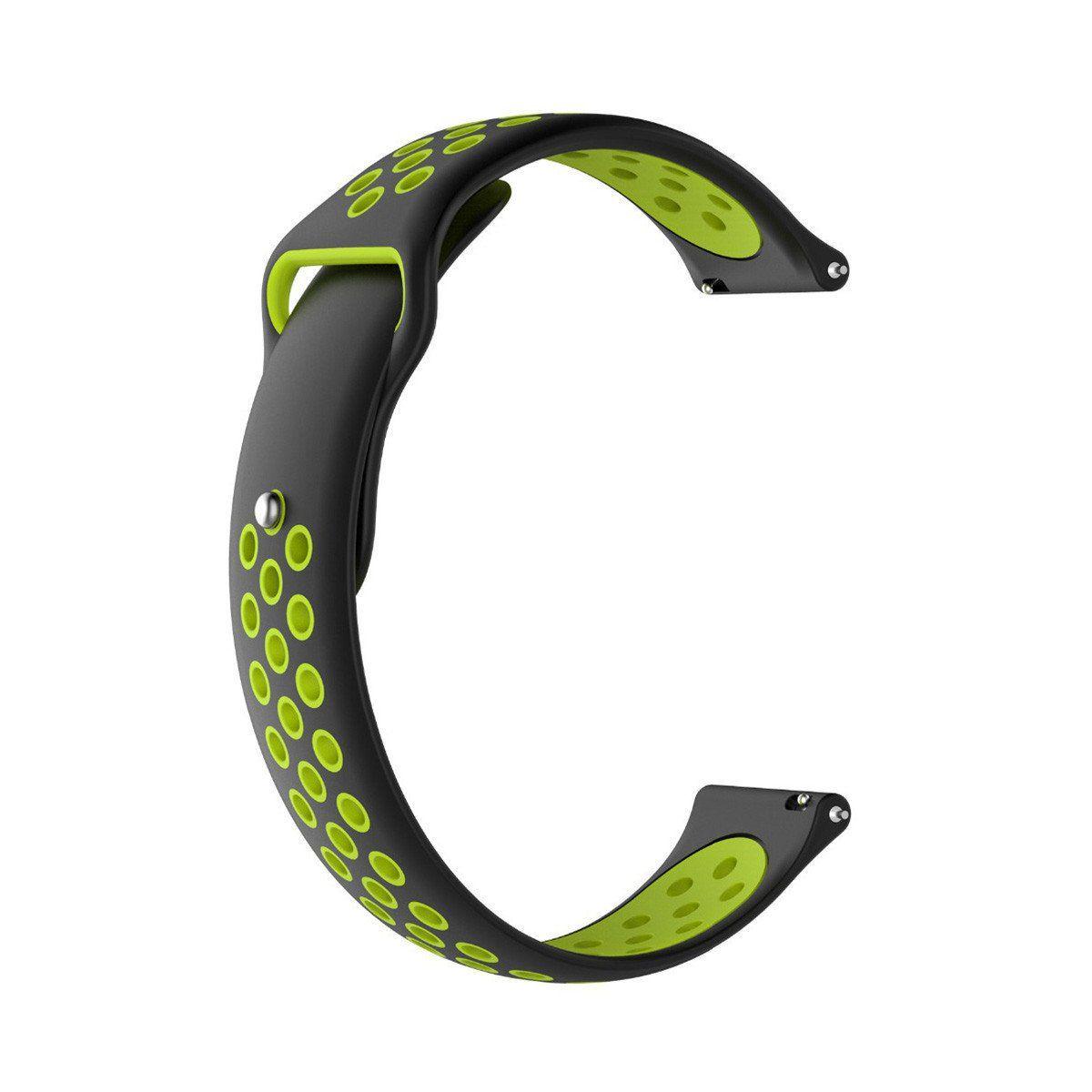 Ремешок универсальный для Amazfit Bip 20 мм Black-Green (AMZBPSILNIKE-BSA)