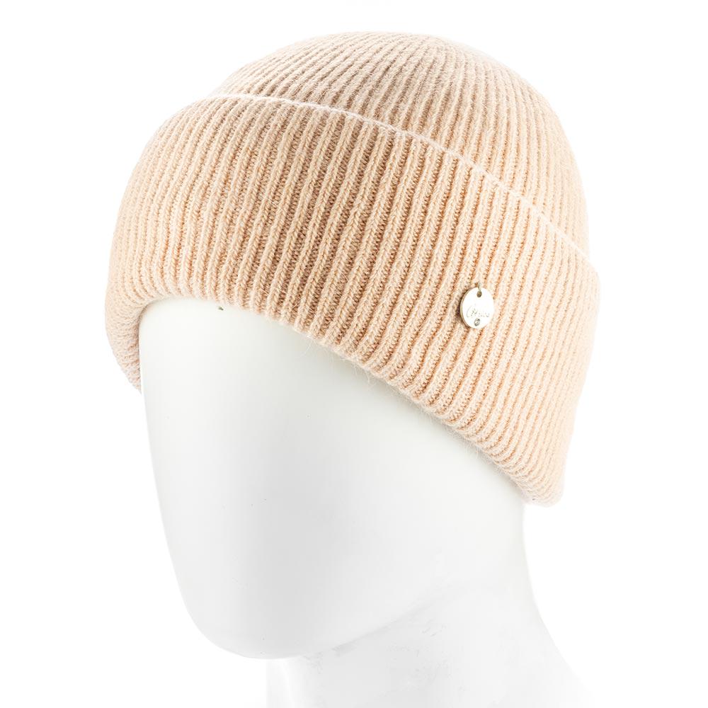 Шапка женская ангоровая зимняя Atrics WH894 в мелкий рубчик с двойным отворотом утепленная флисом Кремовый - фото 1 Шапка женская ангоровая зимняя Atrics WH894 в мелкий рубчик с двойным отворотом утепленная флисом Кремовый - фото 1